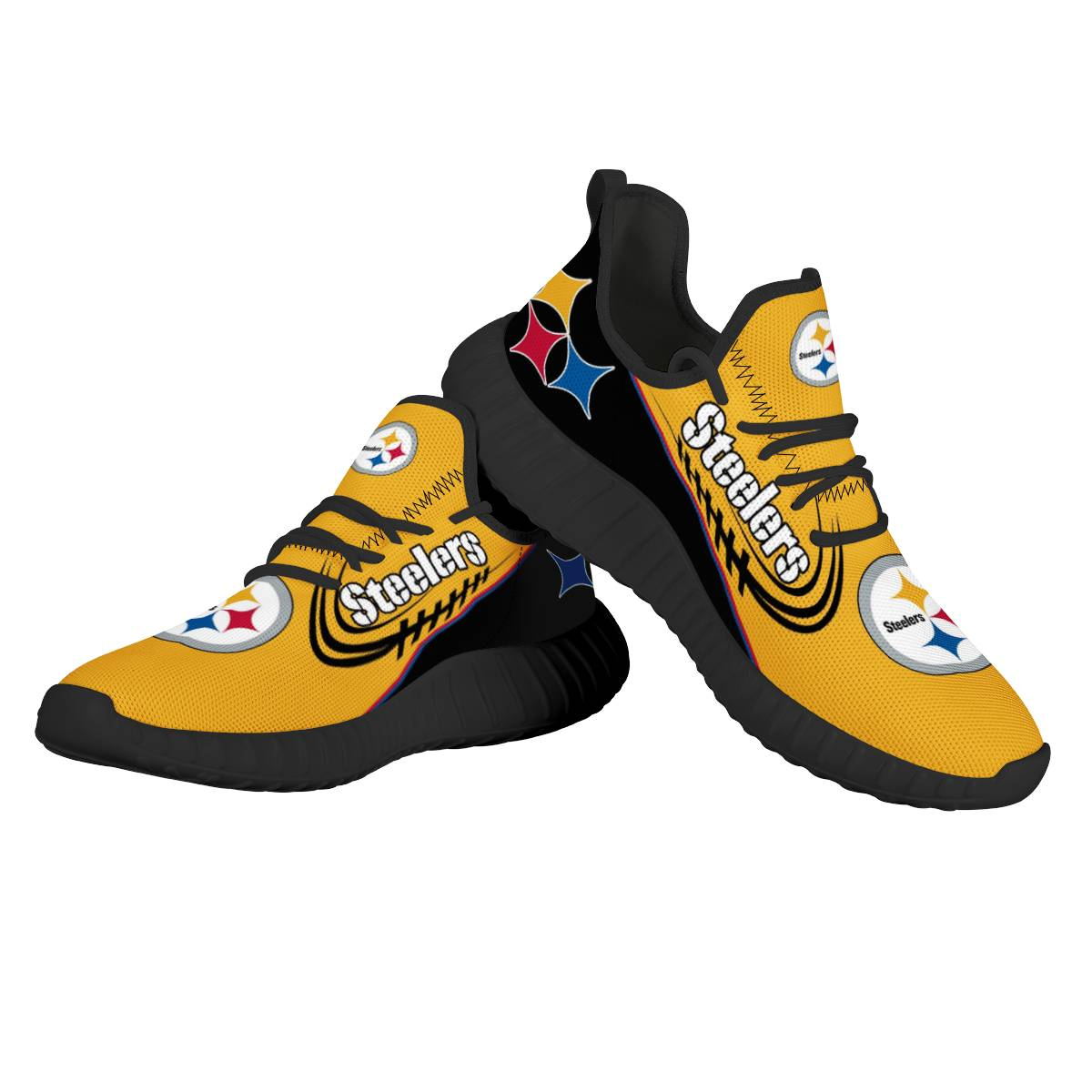 Men's NFL Pittsburgh Steelers Mesh Knit Sneakers/Shoes 004